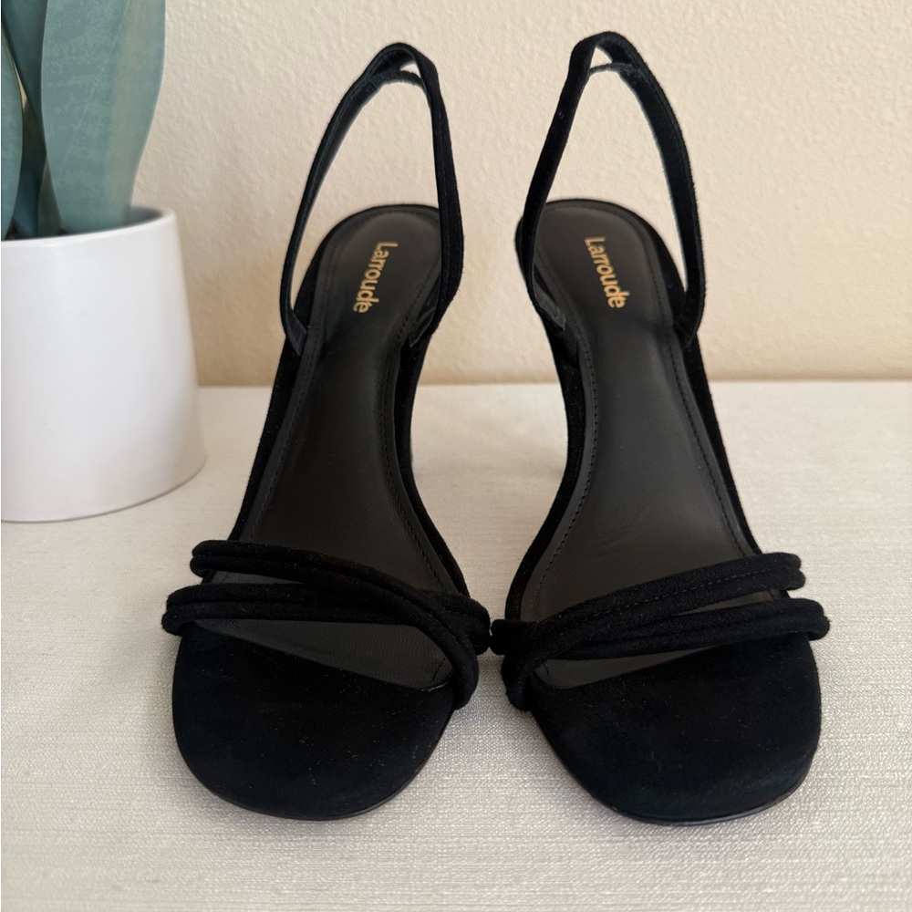 Larroude Black Suede Strap Elegant Heels - Picture 5 of 11